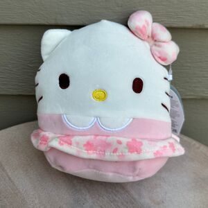 Squishmallow Sanrio Hello Kitty Sakura 8 Inch Floral Dress Bow Soft Plush New